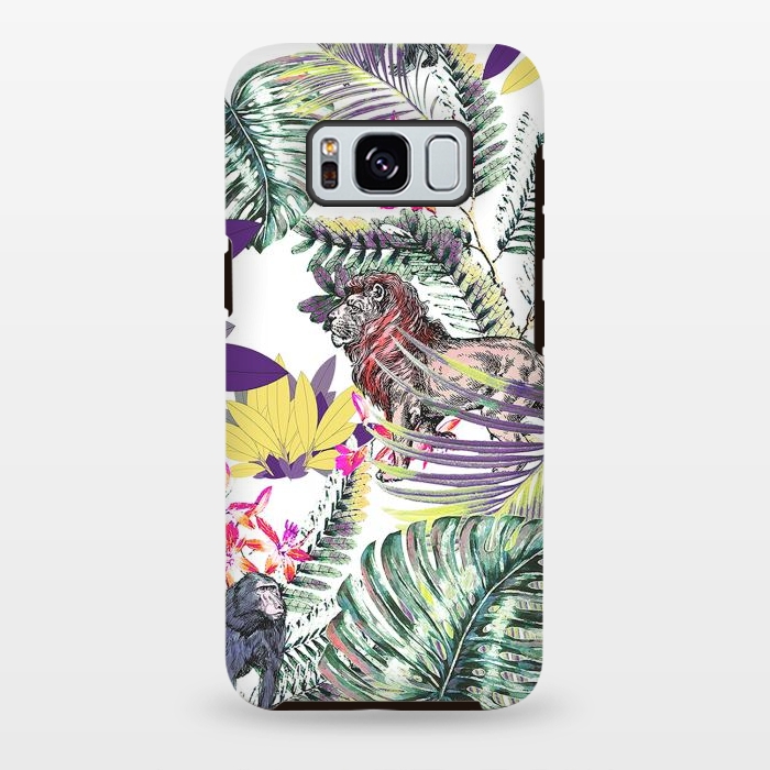 Galaxy S8 plus StrongFit Lion and colorful tropical plants by Oana 