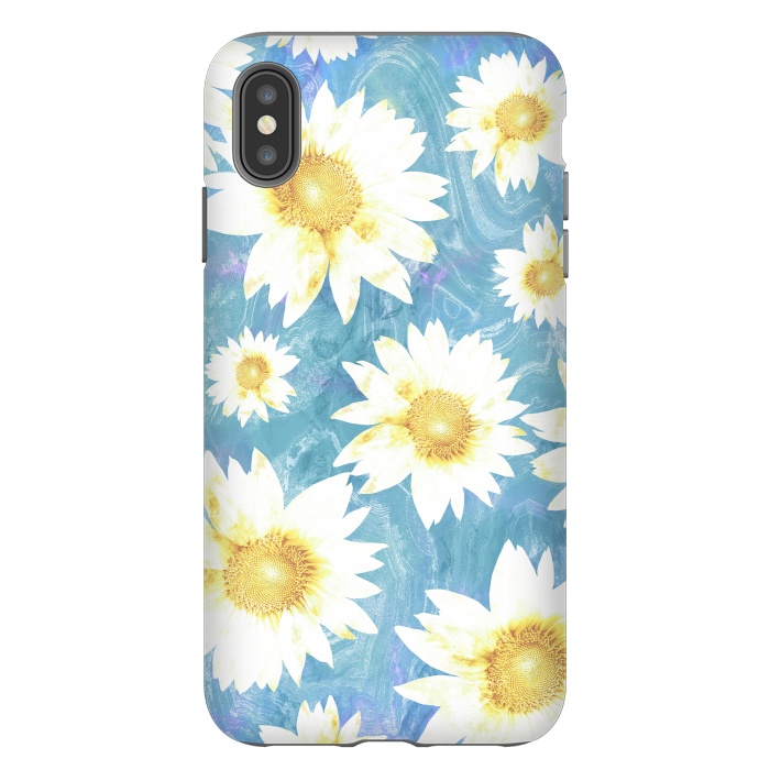 iPhone Xs Max StrongFit Pastel sunflowers and blue  pattern by Oana 