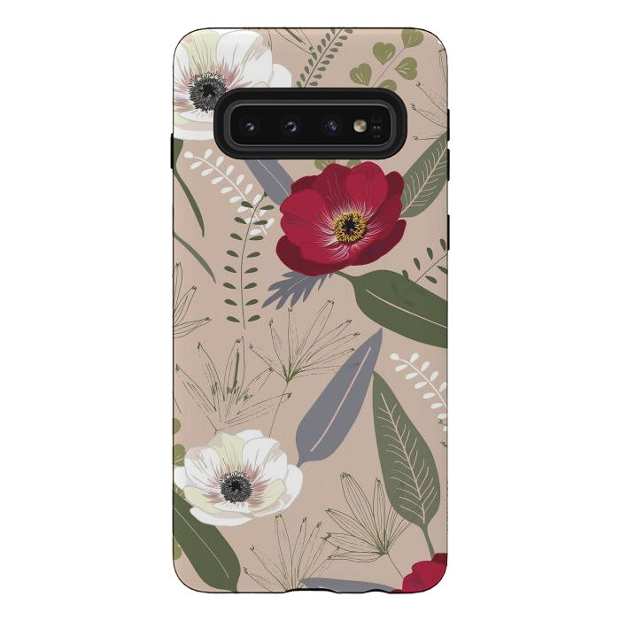 Galaxy S10 StrongFit Anemones Pattern by Anis Illustration