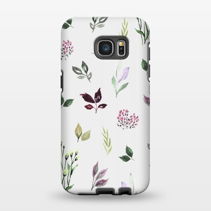 Galaxy S7 EDGE StrongFit Watercolor Leaves  by Anis Illustration