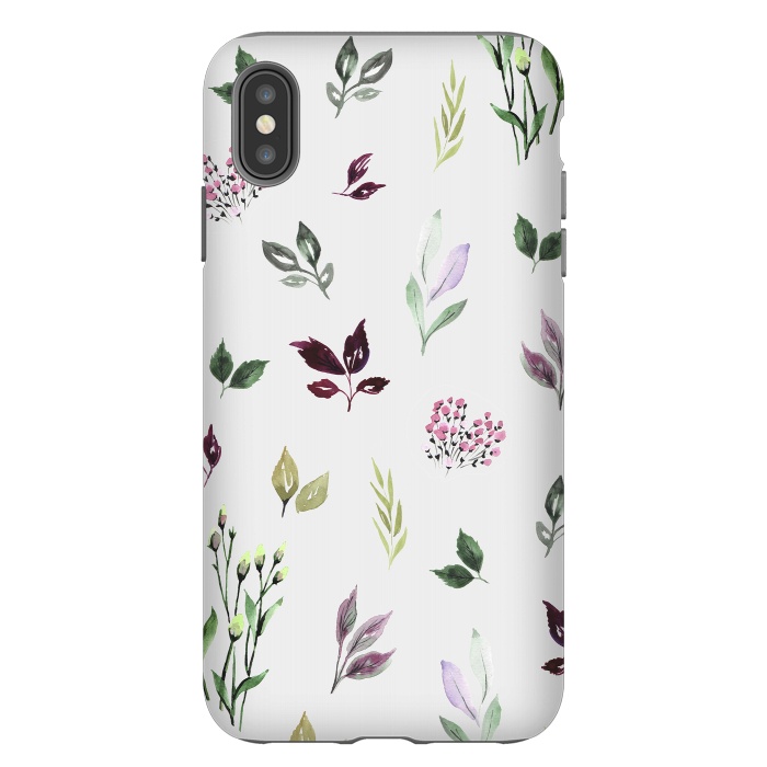 iPhone Xs Max StrongFit Watercolor Leaves  by Anis Illustration