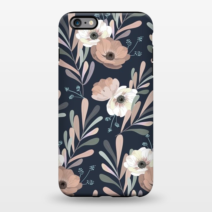 iPhone 6/6s plus StrongFit Olives and anemones - blue by Anis Illustration