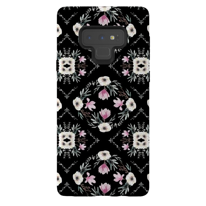Galaxy Note 9 StrongFit Floral Tiles by Anis Illustration