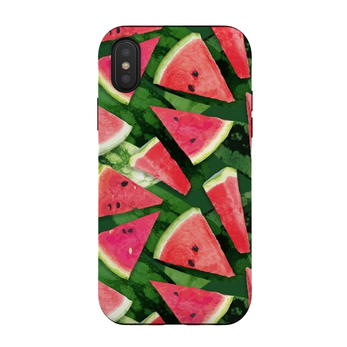 iPhone Xs / X StrongFit Watermelon Pattern Creation 3 by Bledi