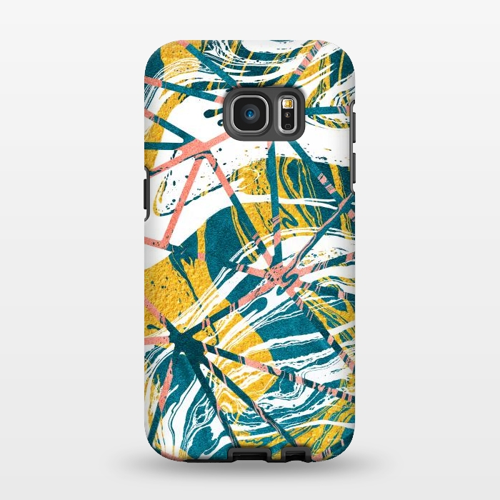 Galaxy S7 EDGE StrongFit Abstract Marble Waves Pattern by Art Design Works
