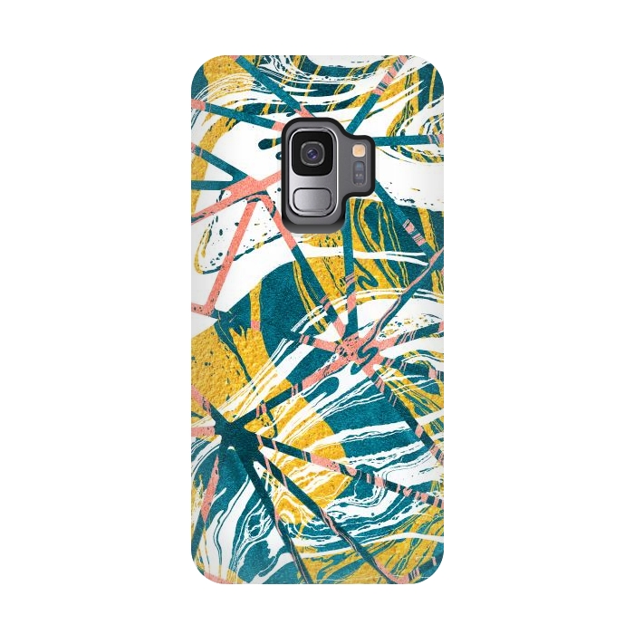Galaxy S9 StrongFit Abstract Marble Waves Pattern by Art Design Works