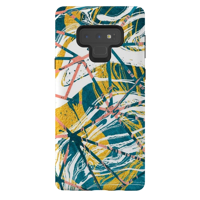 Galaxy Note 9 StrongFit Abstract Marble Waves Pattern by Art Design Works