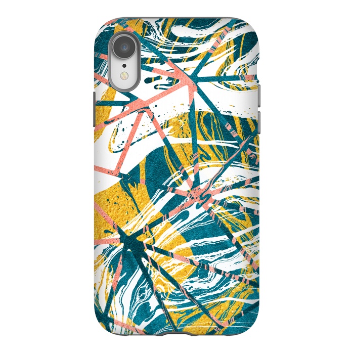 iPhone Xr StrongFit Abstract Marble Waves Pattern by Art Design Works