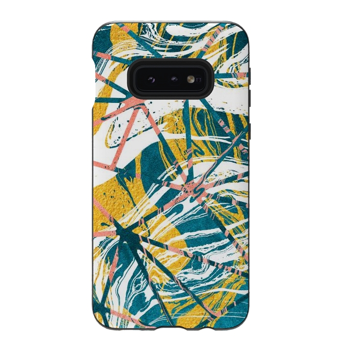 Galaxy S10e StrongFit Abstract Marble Waves Pattern by Art Design Works