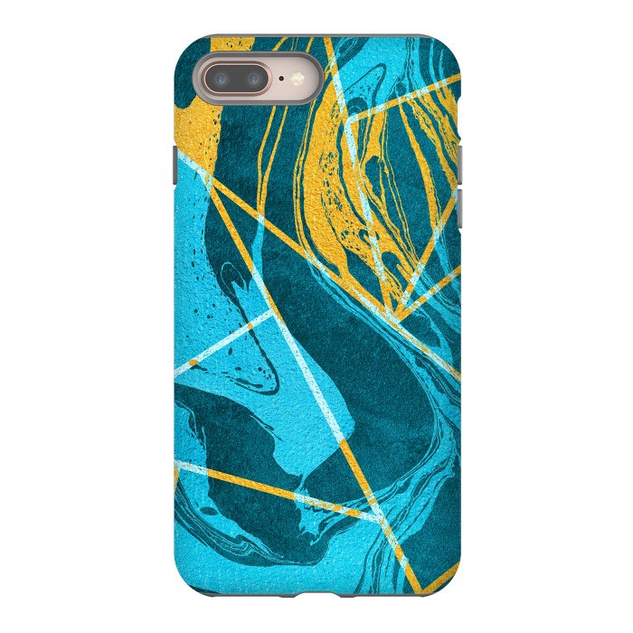 iPhone 7 plus StrongFit Geometric Marble Waves by Art Design Works