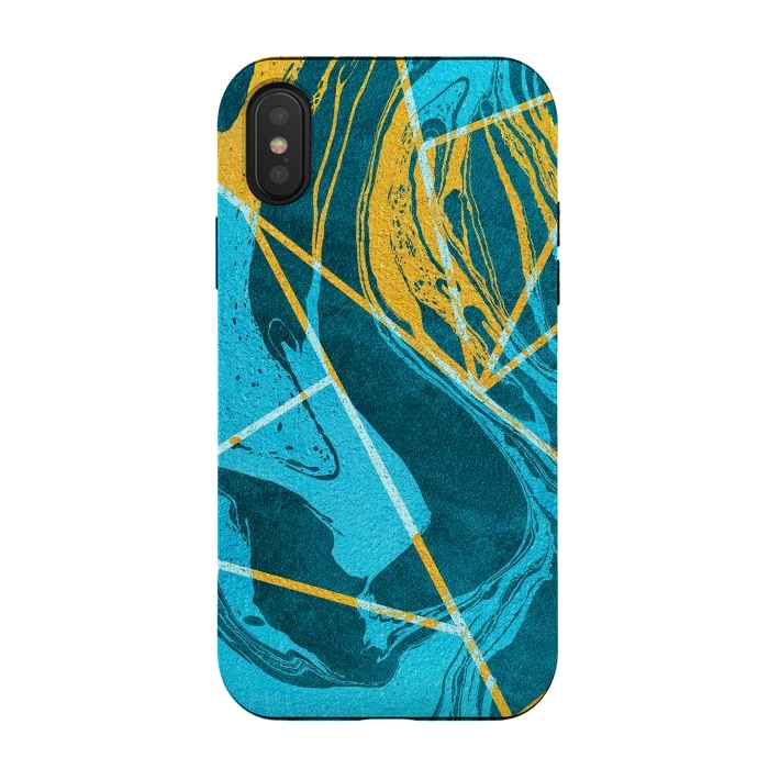 iPhone Xs / X StrongFit Geometric Marble Waves by Art Design Works