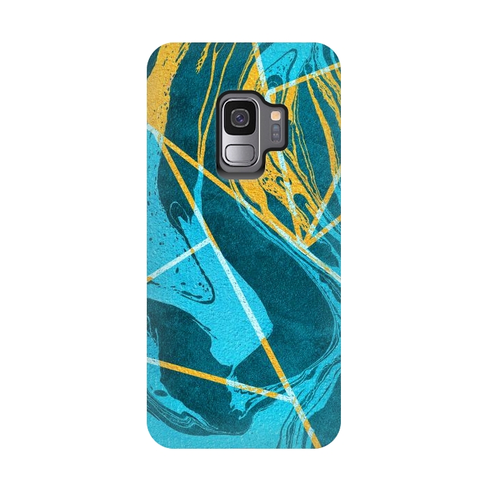 Galaxy S9 StrongFit Geometric Marble Waves by Art Design Works
