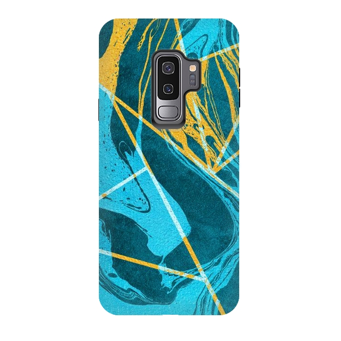 Galaxy S9 plus StrongFit Geometric Marble Waves by Art Design Works