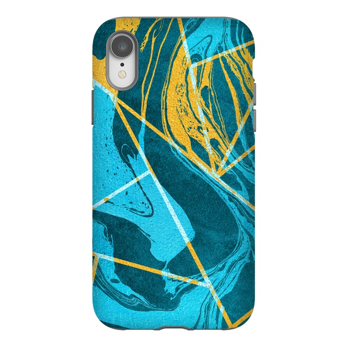 iPhone Xr StrongFit Geometric Marble Waves by Art Design Works