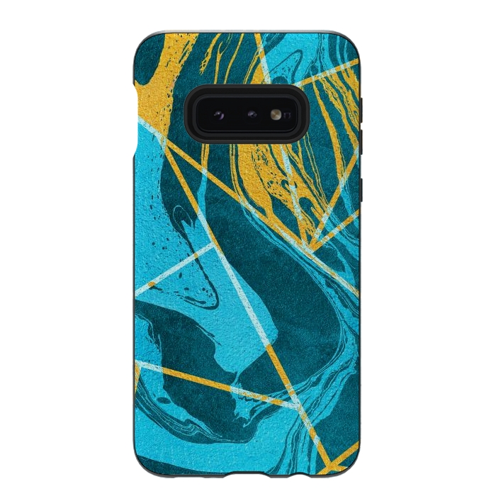 Galaxy S10e StrongFit Geometric Marble Waves by Art Design Works