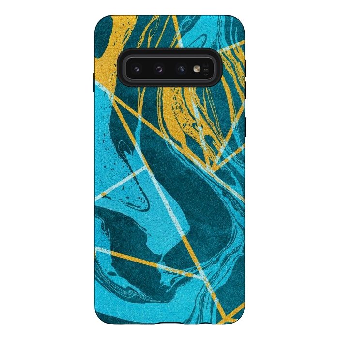 Galaxy S10 StrongFit Geometric Marble Waves by Art Design Works