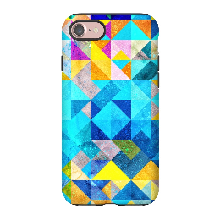 iPhone 7 StrongFit Colorful Watercolor Geometric by Art Design Works