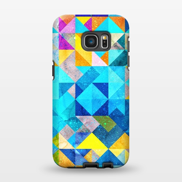 Galaxy S7 EDGE StrongFit Colorful Watercolor Geometric by Art Design Works