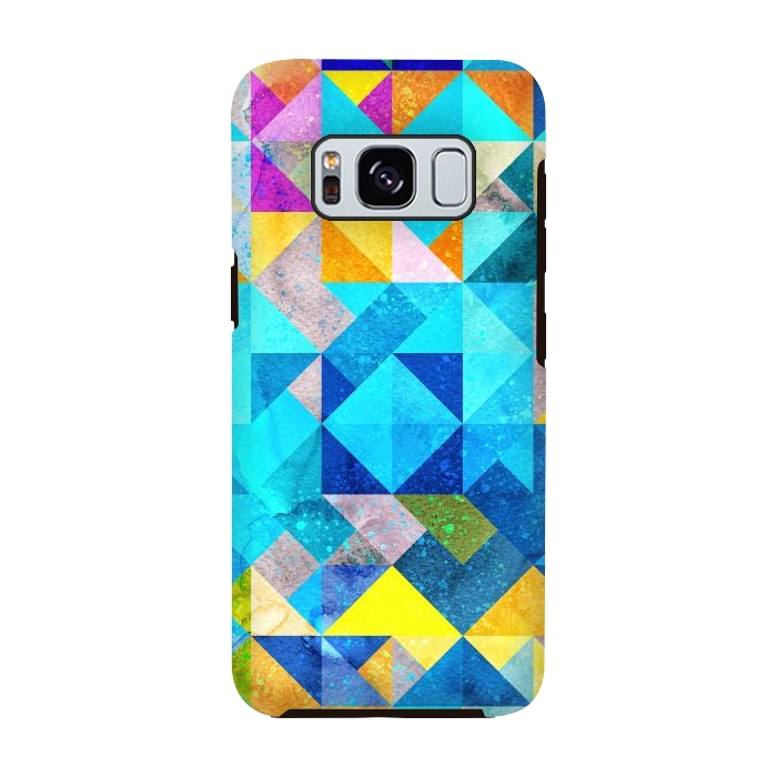 Galaxy S8 StrongFit Colorful Watercolor Geometric by Art Design Works