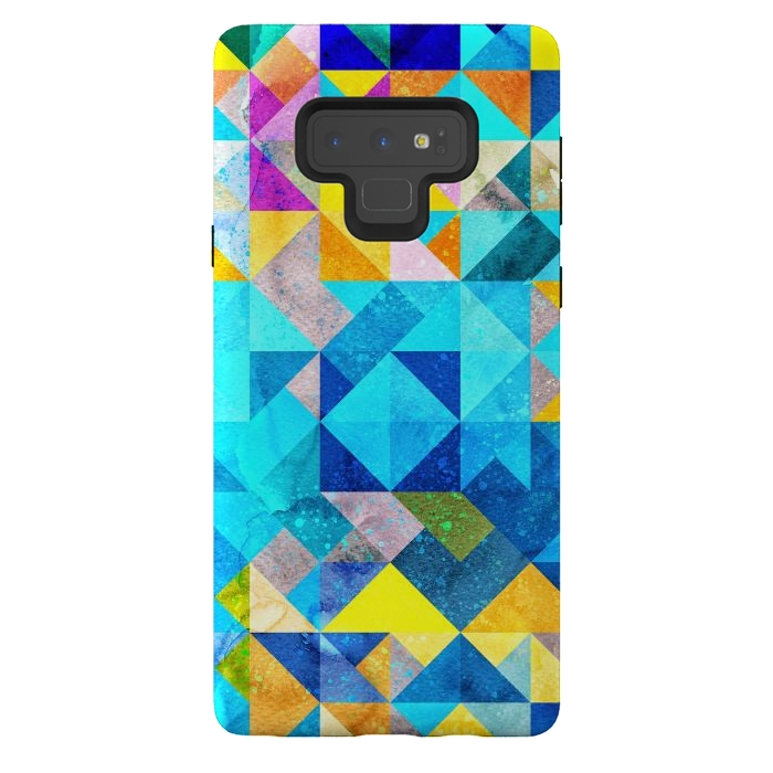 Galaxy Note 9 StrongFit Colorful Watercolor Geometric by Art Design Works