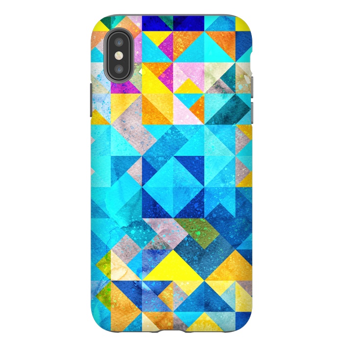 iPhone Xs Max StrongFit Colorful Watercolor Geometric by Art Design Works