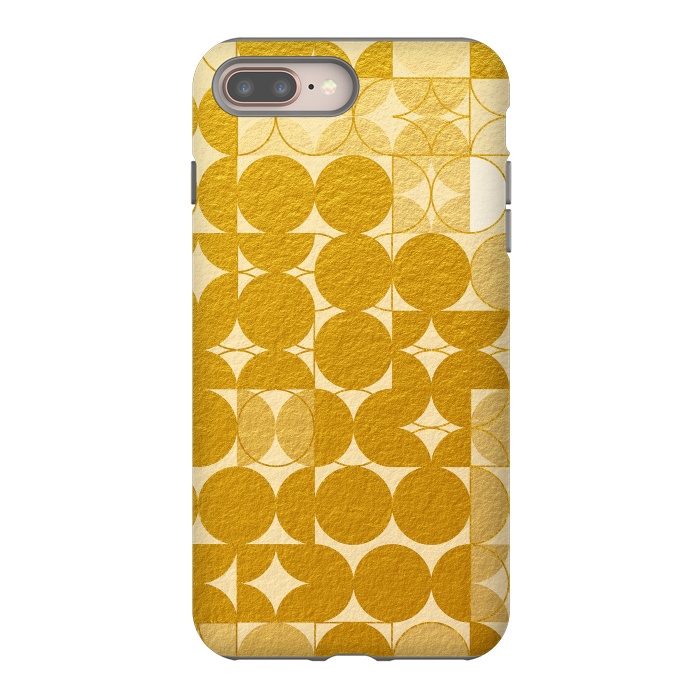 iPhone 7 plus StrongFit Mid Century Gold Geometric by Art Design Works