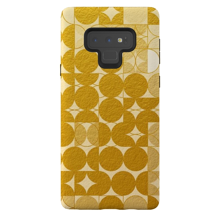 Galaxy Note 9 StrongFit Mid Century Gold Geometric by Art Design Works