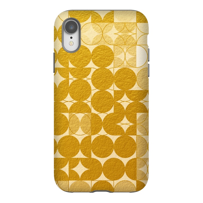 iPhone Xr StrongFit Mid Century Gold Geometric by Art Design Works