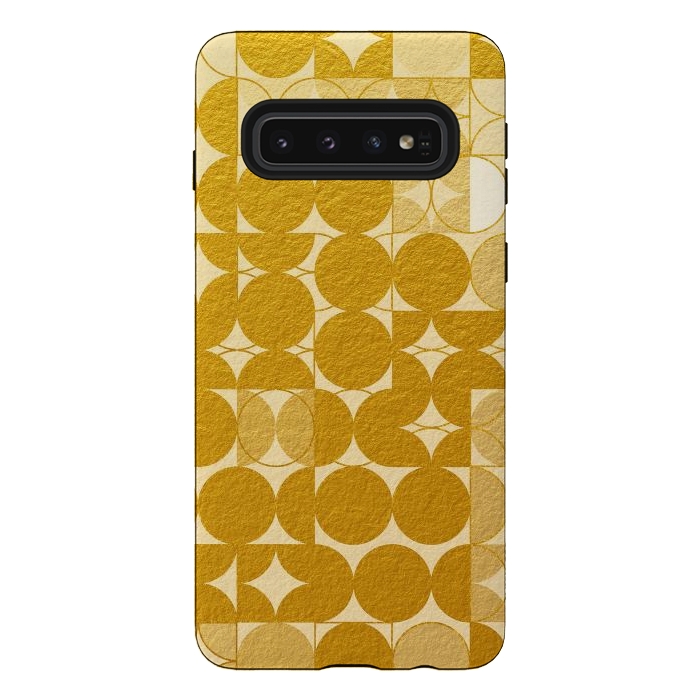 Galaxy S10 StrongFit Mid Century Gold Geometric by Art Design Works