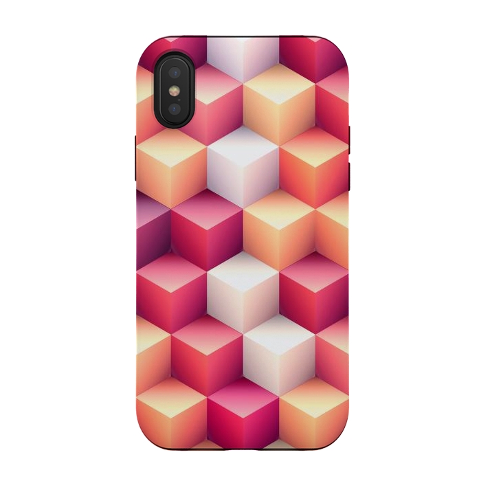 iPhone Xs / X StrongFit Colorful 3D Cubes by Art Design Works