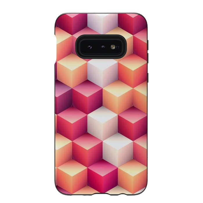 Galaxy S10e StrongFit Colorful 3D Cubes by Art Design Works