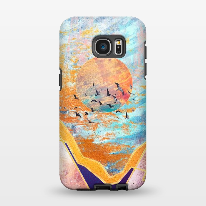 Galaxy S7 EDGE StrongFit ABSTRACT SUNSET - ILLUSTRATION VI by Art Design Works