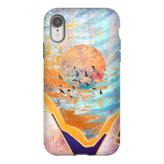 iPhone Xr StrongFit ABSTRACT SUNSET - ILLUSTRATION VI by Art Design Works