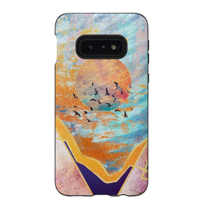 Galaxy S10e StrongFit ABSTRACT SUNSET - ILLUSTRATION VI by Art Design Works