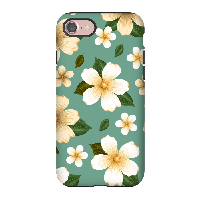 iPhone 7 StrongFit WHITE FLORAL BEAUTIES by MALLIKA