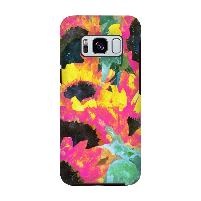 Galaxy S8 StrongFit Pink Sunflowers by Uma Prabhakar Gokhale