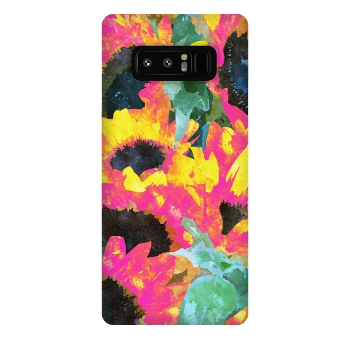 Galaxy Note 8 StrongFit Pink Sunflowers by Uma Prabhakar Gokhale
