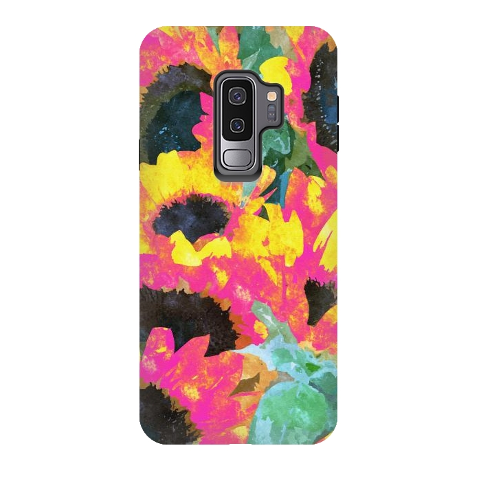 Galaxy S9 plus StrongFit Pink Sunflowers by Uma Prabhakar Gokhale