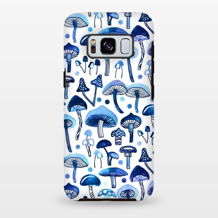 Galaxy S8 plus StrongFit Blue Mushrooms by Tigatiga