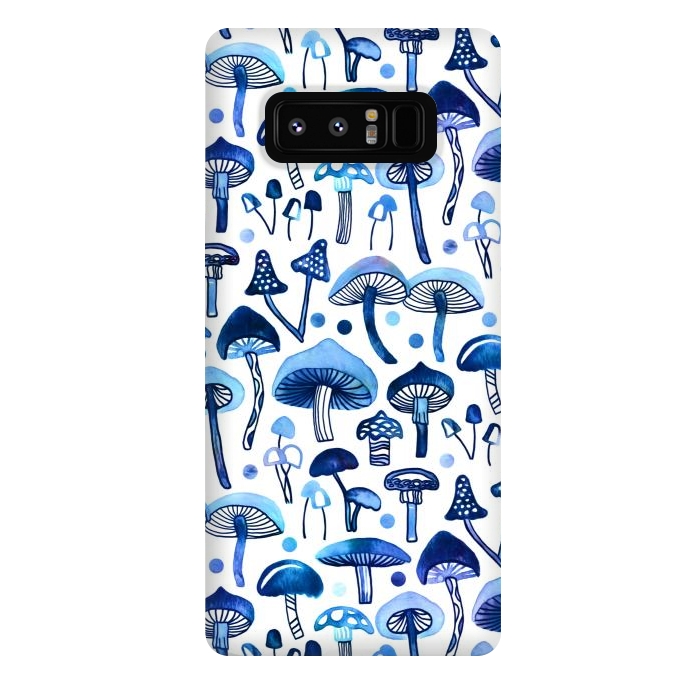 Galaxy Note 8 StrongFit Blue Mushrooms by Tigatiga
