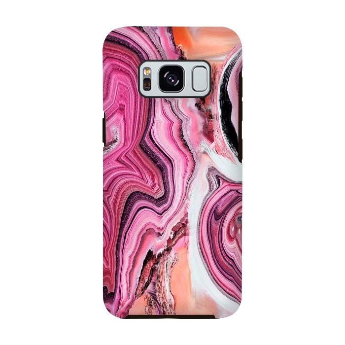 Galaxy S8 StrongFit Pop pink liquid marble by Oana 