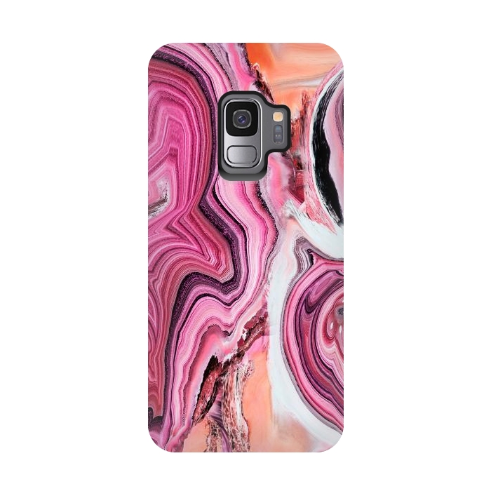 Galaxy S9 StrongFit Pop pink liquid marble by Oana 