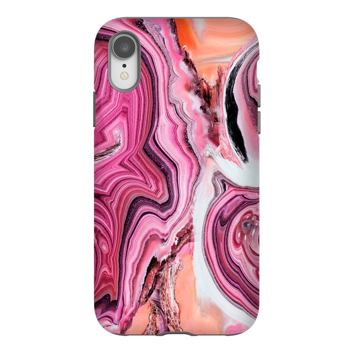 iPhone Xr StrongFit Pop pink liquid marble by Oana 