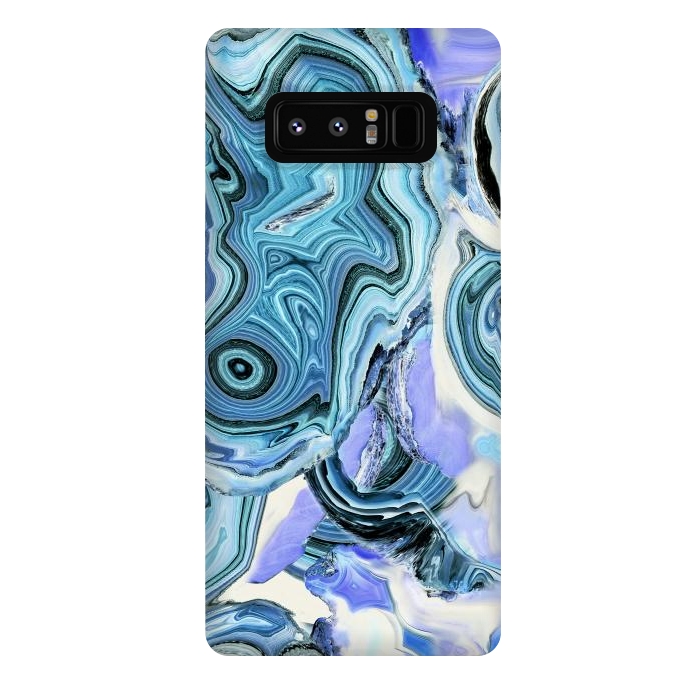 Galaxy Note 8 StrongFit Blue purple liquid marble by Oana 