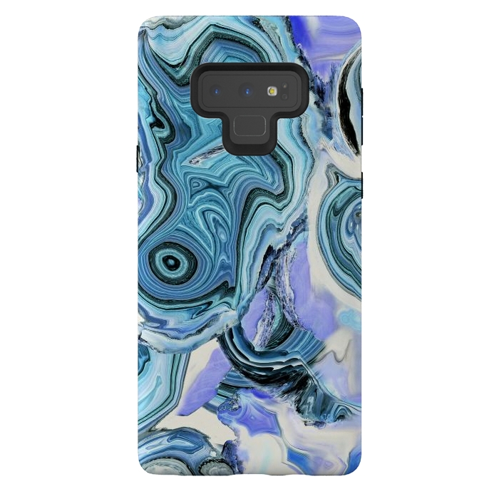 Galaxy Note 9 StrongFit Blue purple liquid marble by Oana 