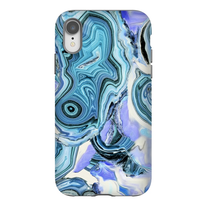 iPhone Xr StrongFit Blue purple liquid marble by Oana 