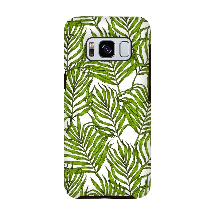 Galaxy S8 StrongFit Palm leaves on white by Katerina Kirilova