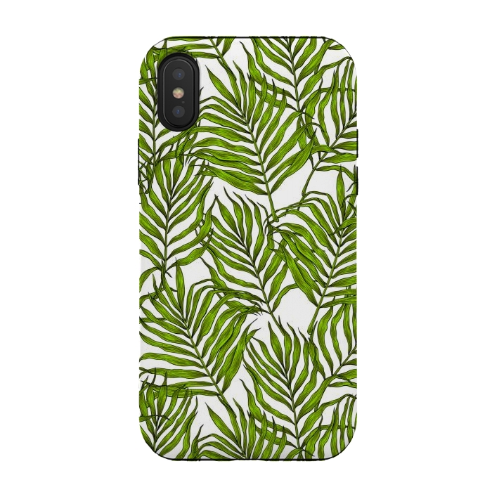 iPhone Xs / X StrongFit Palm leaves on white by Katerina Kirilova