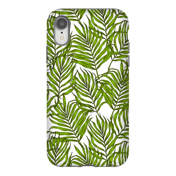iPhone Xr StrongFit Palm leaves on white by Katerina Kirilova