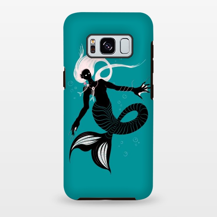 Galaxy S8 plus StrongFit Creepy Mermaid With Fish Skeleton Necklace Dark Art by Boriana Giormova